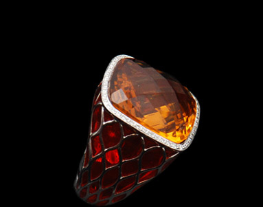 Golden Topaz surronded by diamonds