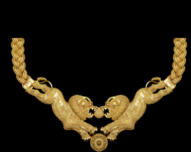 Leo Lions - Necklace with gold wires